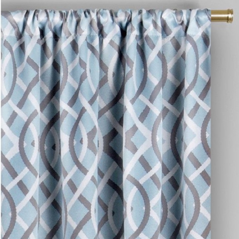 FARMHOUSE Pair Alperton Blue Blackout Curtain 63”